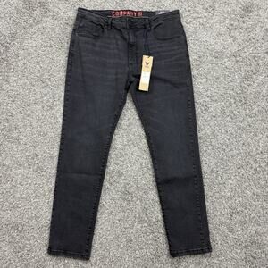 Company 81 Jeans Black Wash Skinny Fit Essex Stretch Mens 36x30